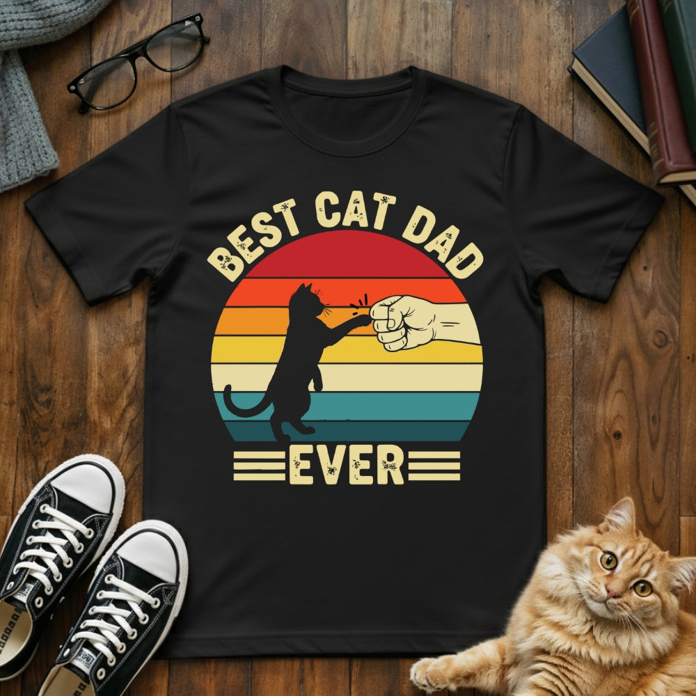 Best Cat Dad Ever Retro T-Shirt