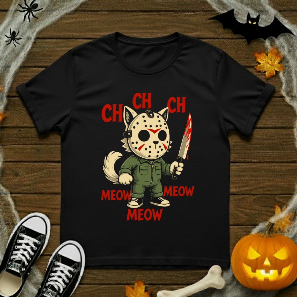 Jason Voorhees Cat T-Shirt