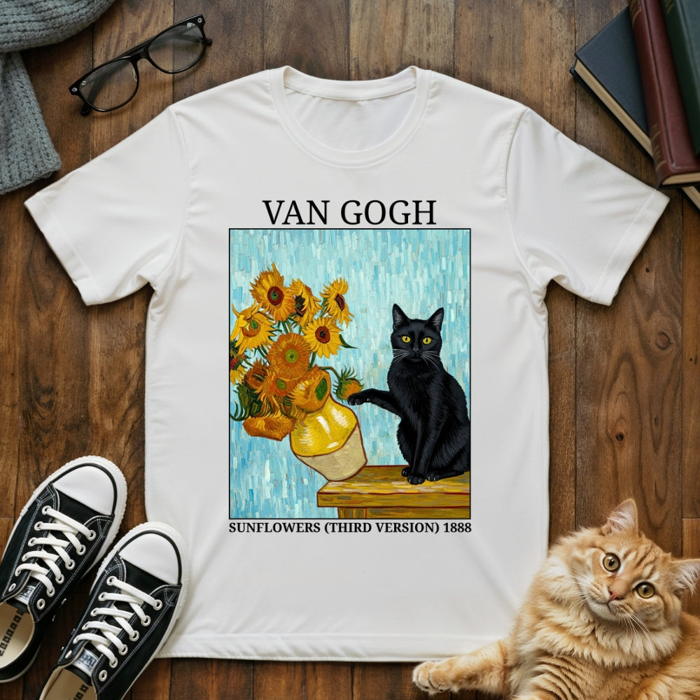 Sunflower Cat Van Gogh T-Shirt