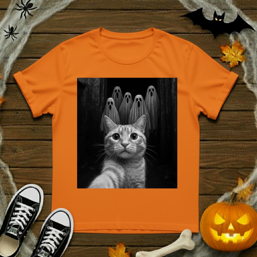 Cat Selfie With Ghosts T-Shirt