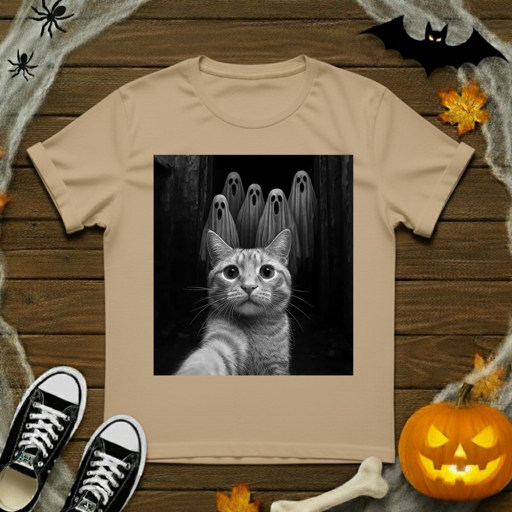 Cat Selfie With Ghosts T-Shirt