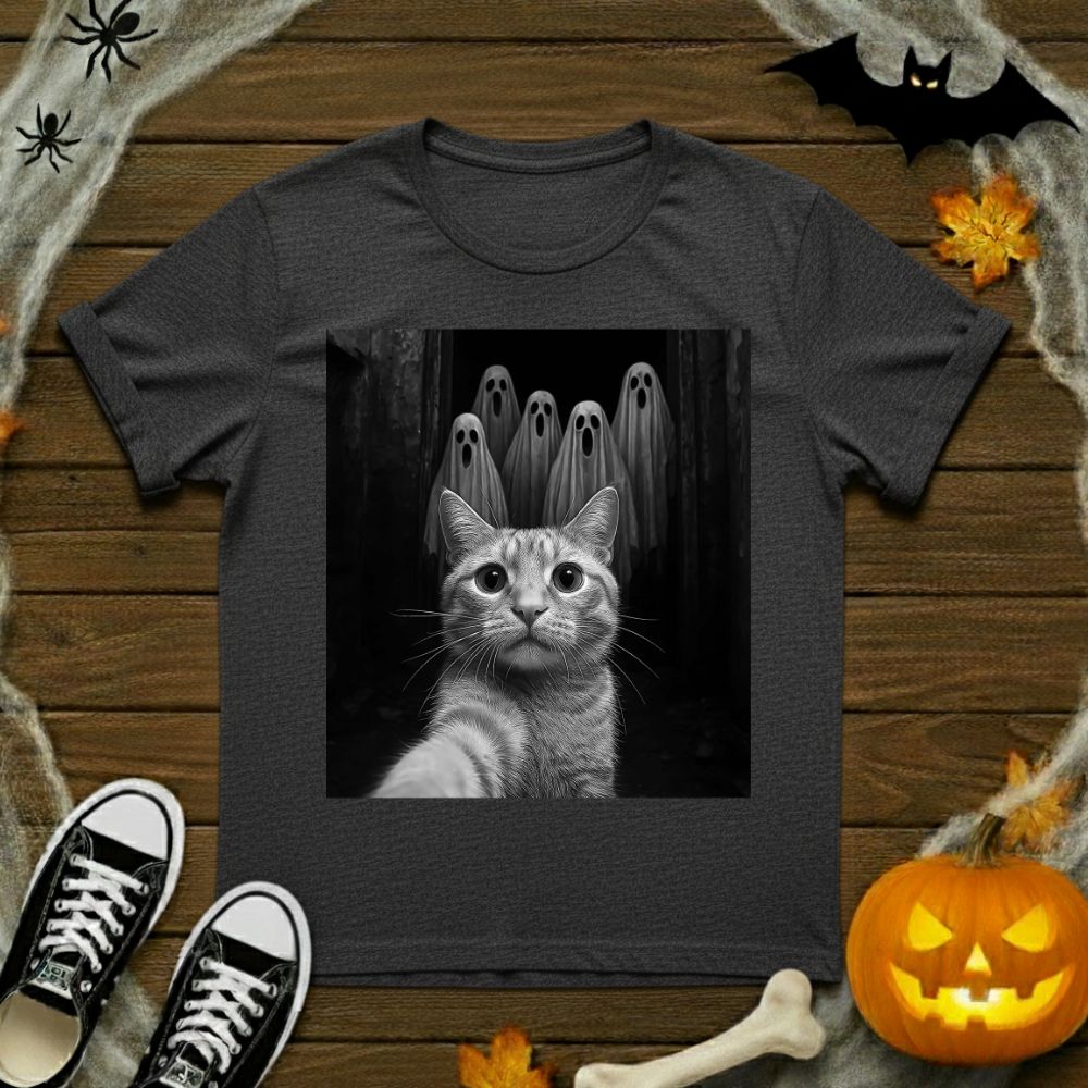 Cat Selfie With Ghosts T-Shirt