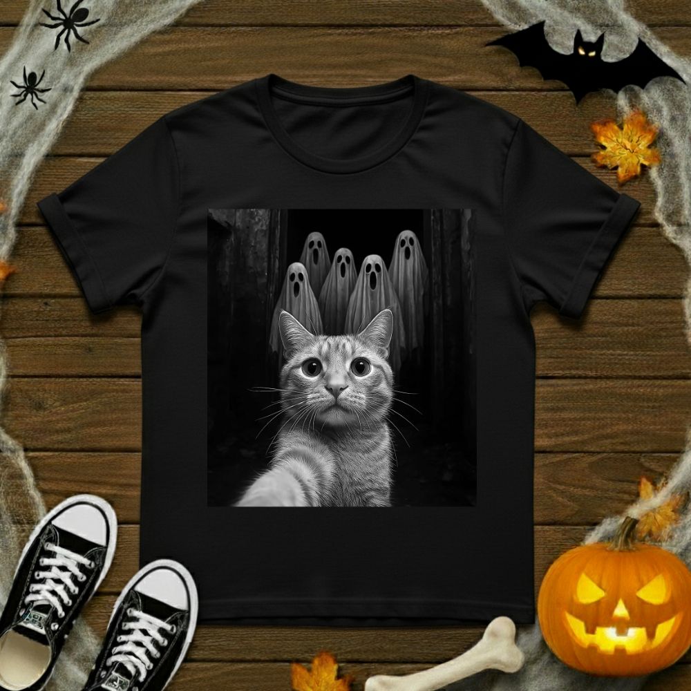 Cat Selfie With Ghosts T-Shirt