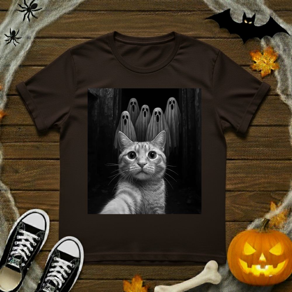 Cat Selfie With Ghosts T-Shirt