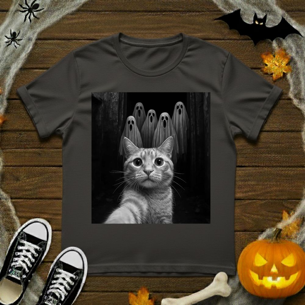 Cat Selfie With Ghosts T-Shirt