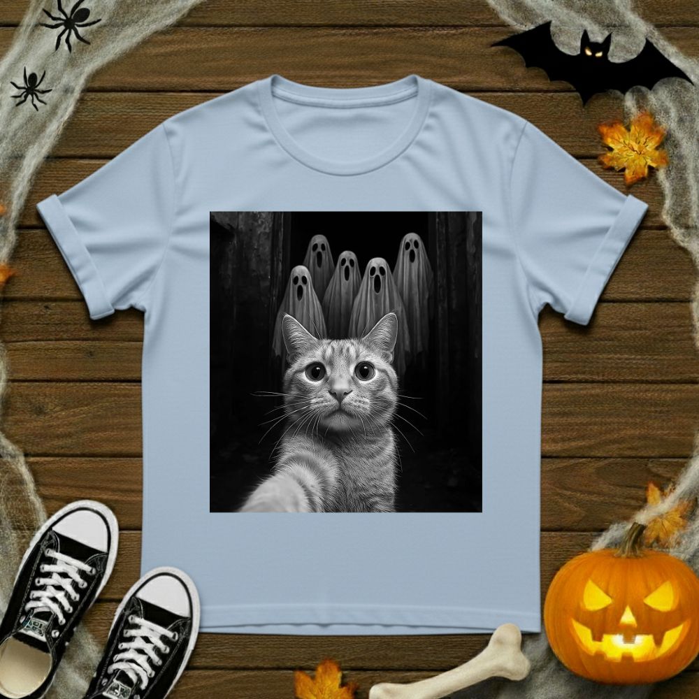 Cat Selfie With Ghosts T-Shirt
