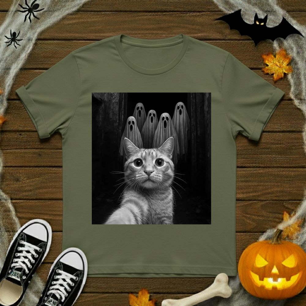 Cat Selfie With Ghosts T-Shirt