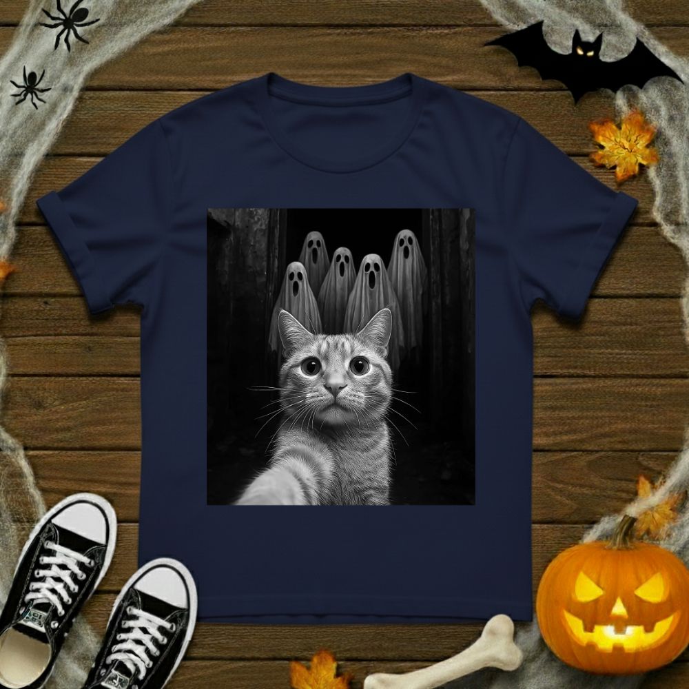 Cat Selfie With Ghosts T-Shirt