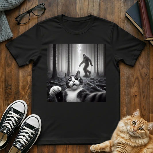 Cat Selfie With Bigfoot T-Shirt