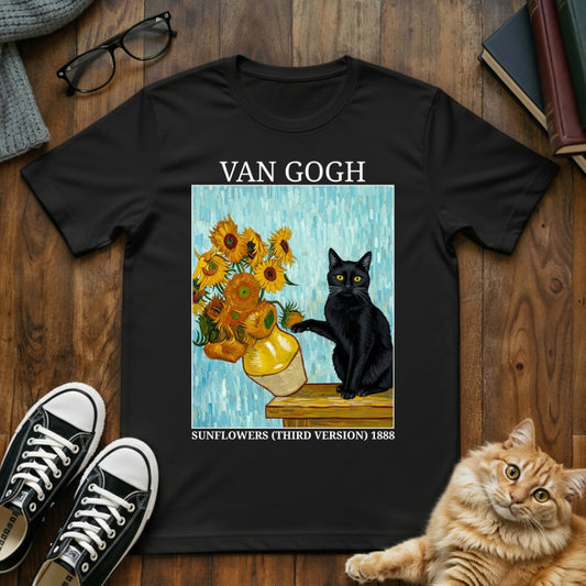 Sunflower Cat Van Gogh T-Shirt