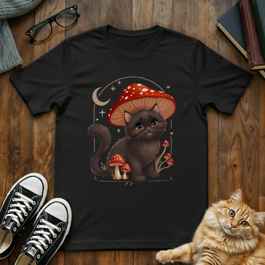 Cottagecore Mushroom Cat T-Shirt