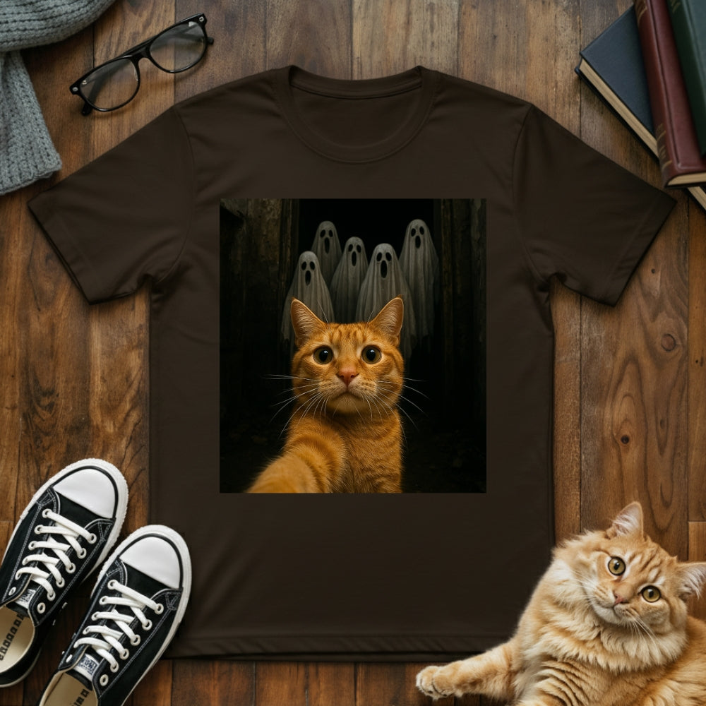 Cat & Ghosts Selfie T-Shirt