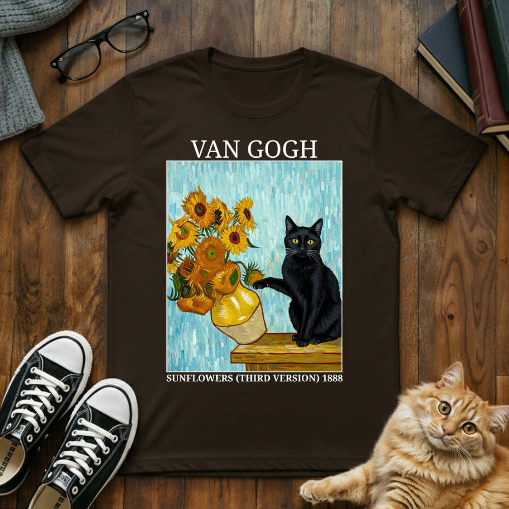 Sunflower Cat Van Gogh T-Shirt
