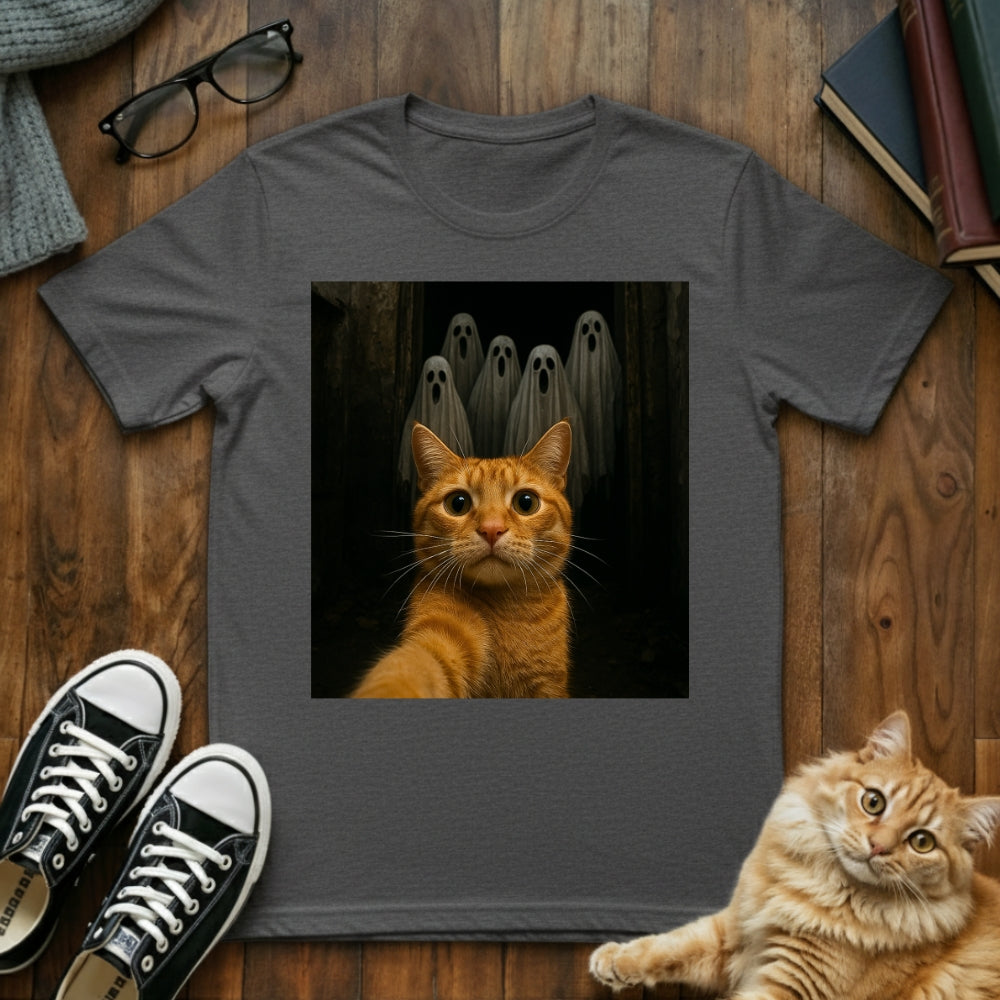 Cat & Ghosts Selfie T-Shirt