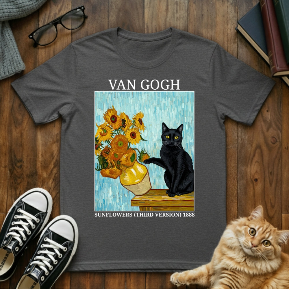 Sunflower Cat Van Gogh T-Shirt
