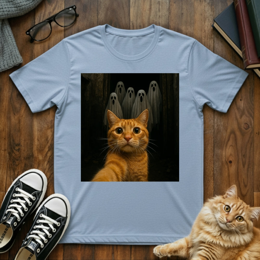 Cat & Ghosts Selfie T-Shirt