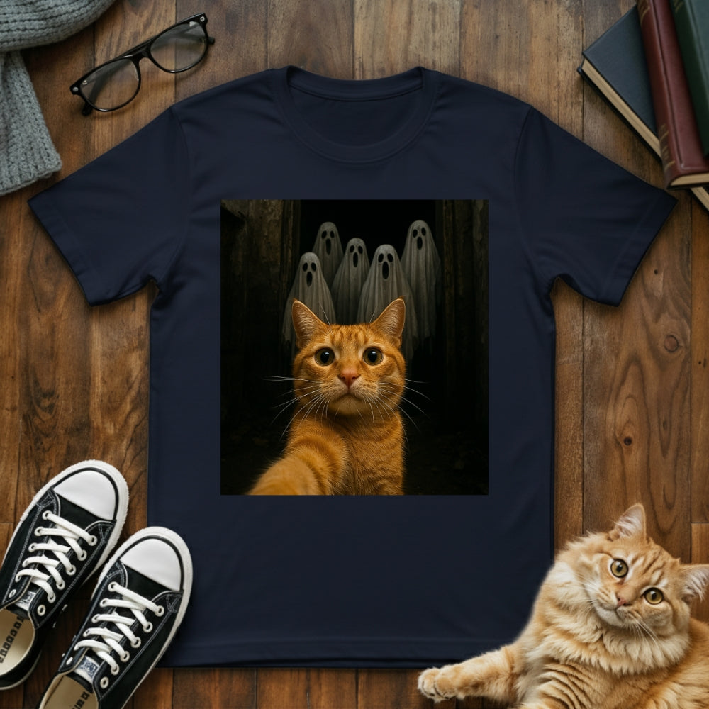 Cat & Ghosts Selfie T-Shirt