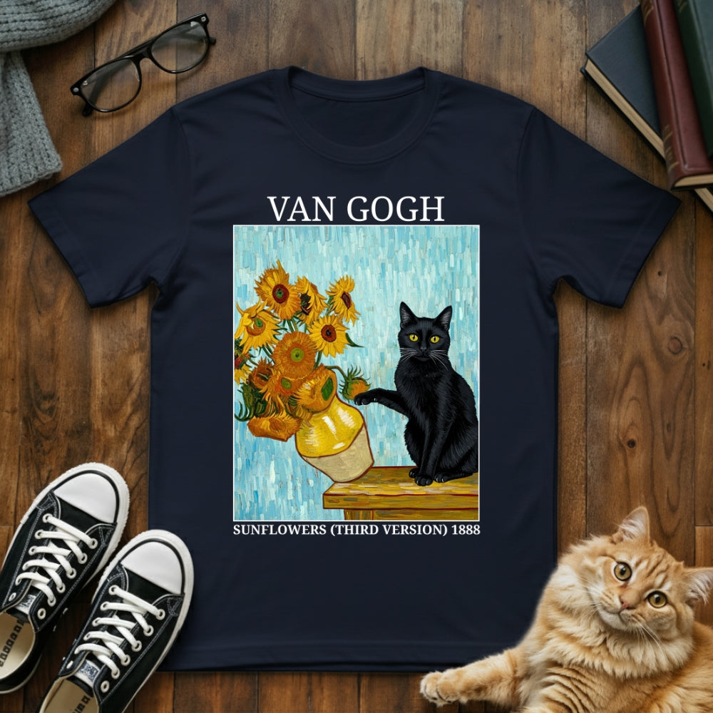 Sunflower Cat Van Gogh T-Shirt