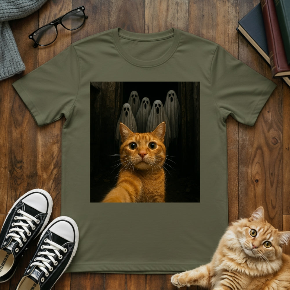 Cat & Ghosts Selfie T-Shirt
