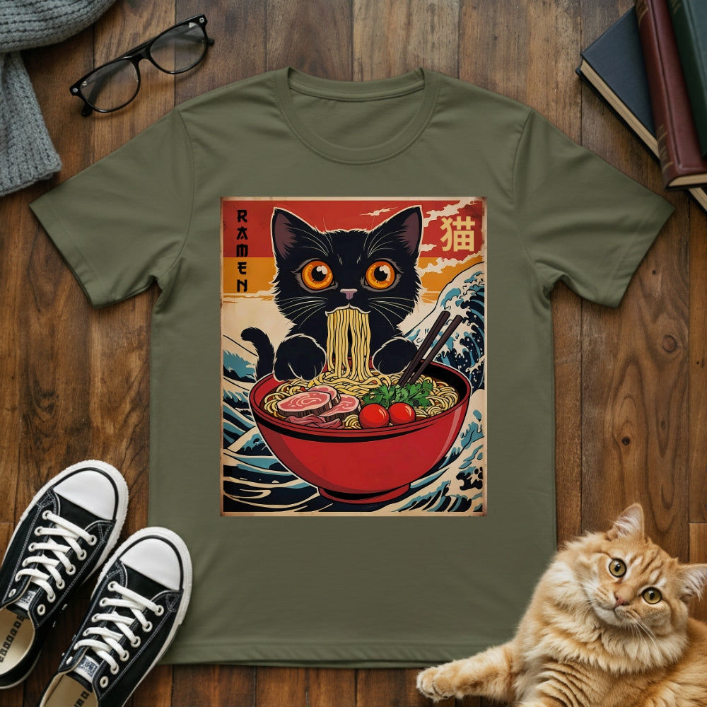 Ramen Cat Vintage Japanese T-Shirt