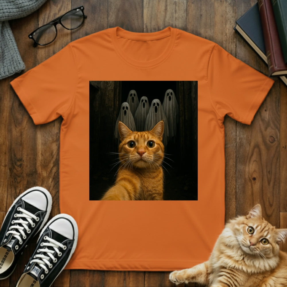 Cat & Ghosts Selfie T-Shirt