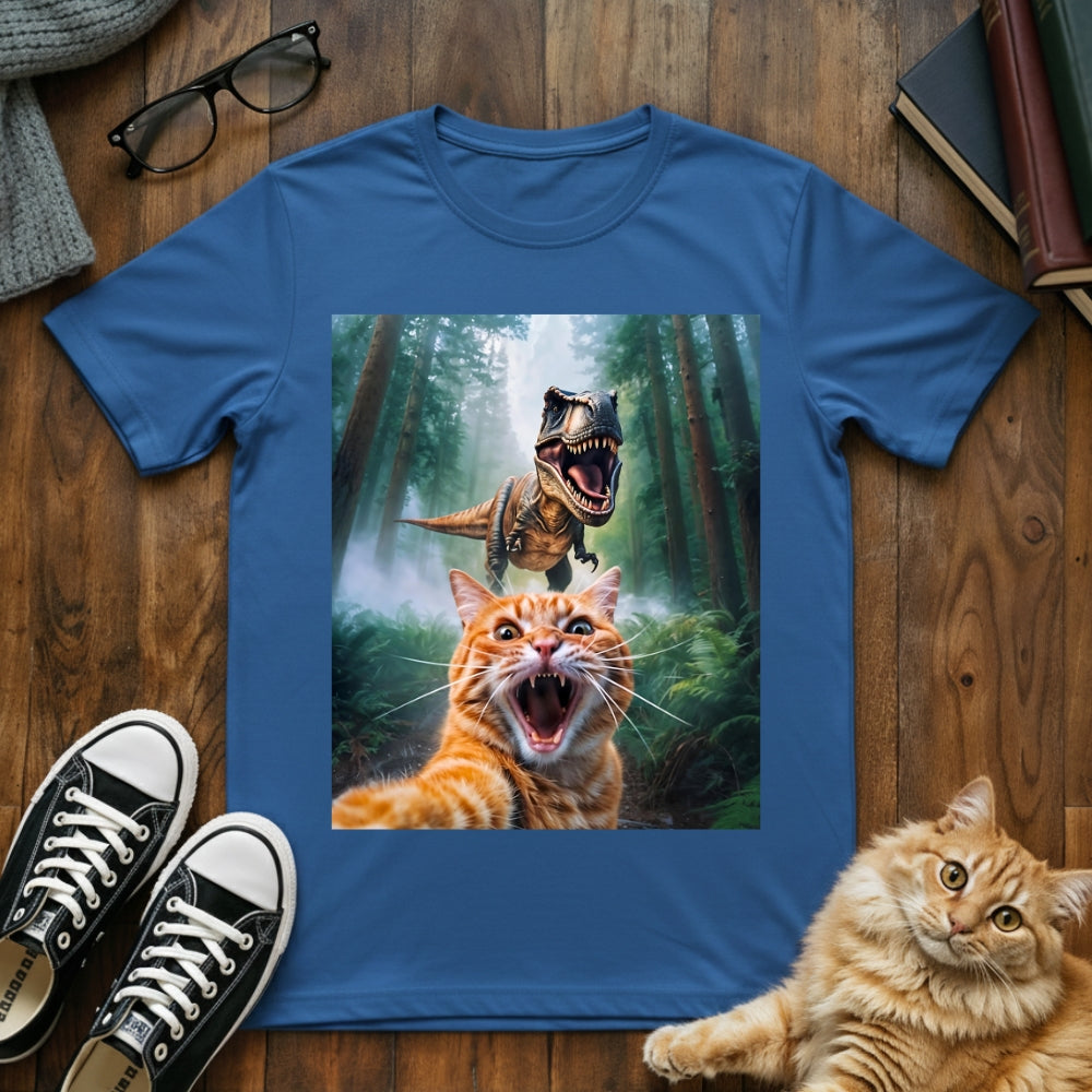 Cat Dinosaur Selfie T-Shirt