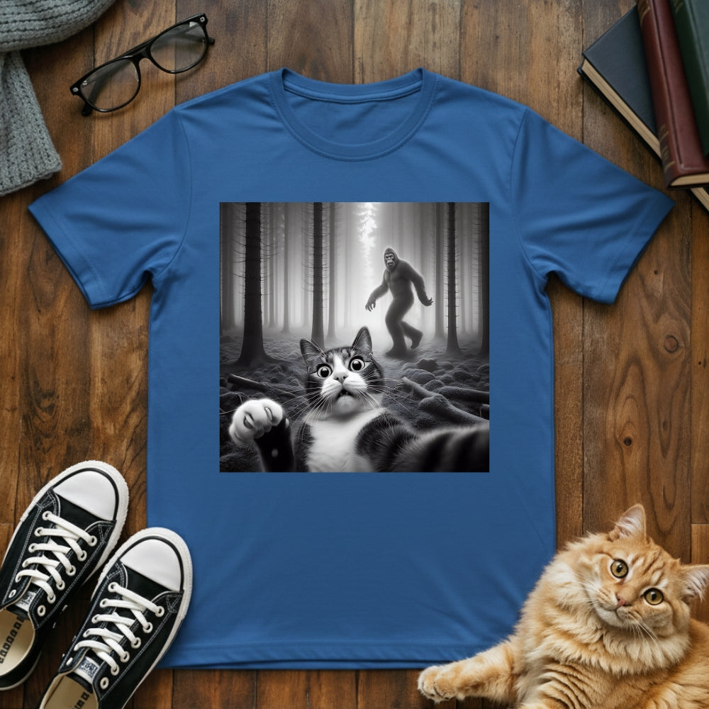 Cat Selfie With Bigfoot T-Shirt