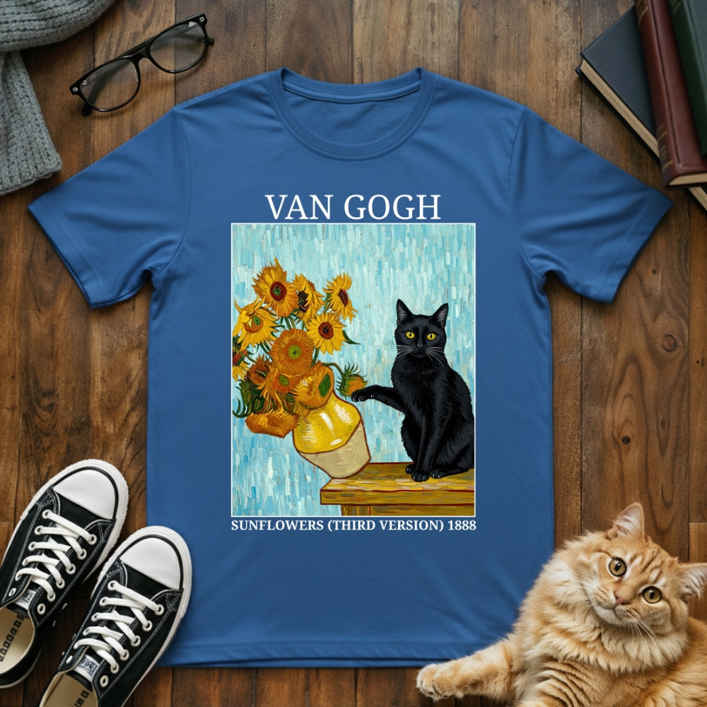 Sunflower Cat Van Gogh T-Shirt