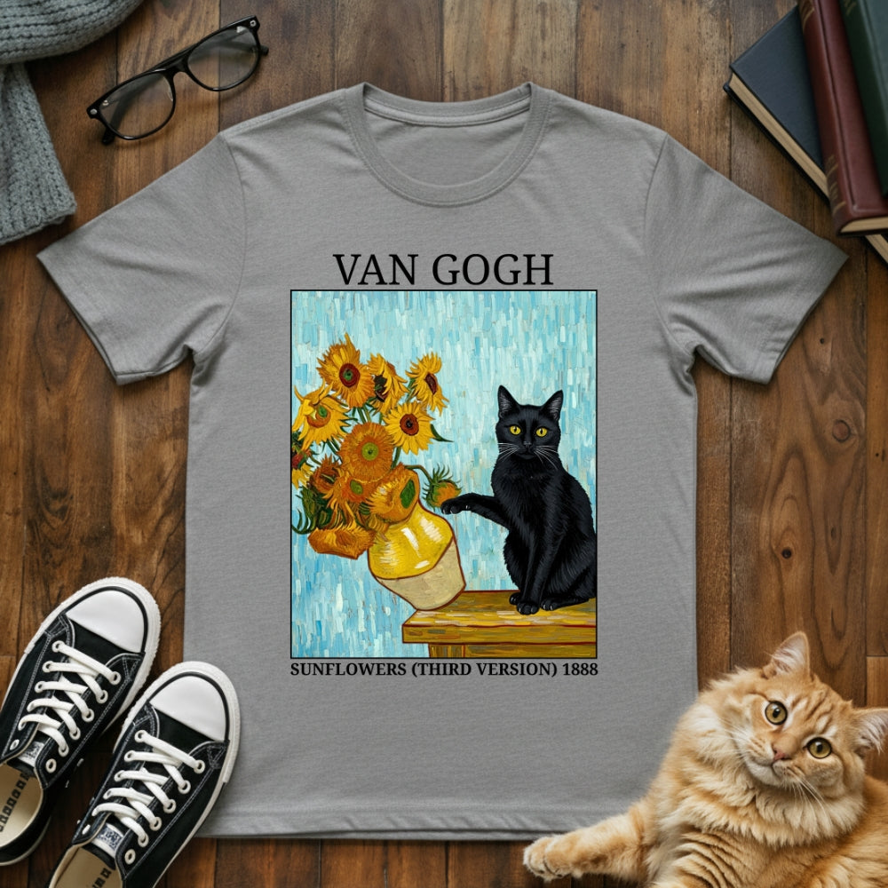 Sunflower Cat Van Gogh T-Shirt
