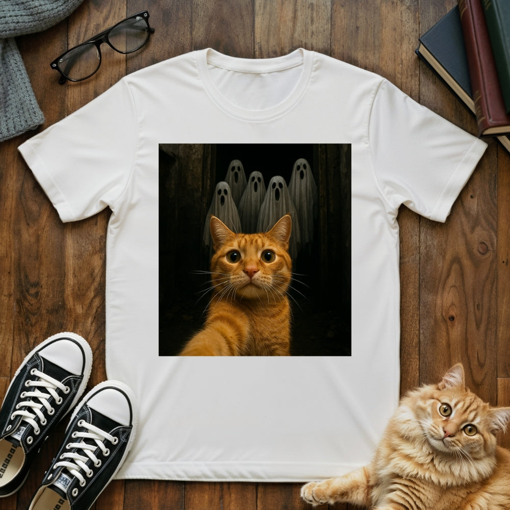 Cat & Ghosts Selfie T-Shirt